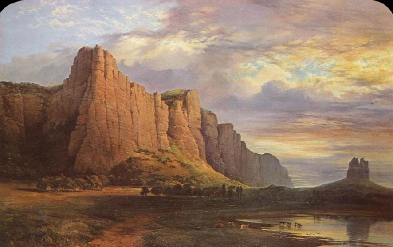 Nicholas Chevalier Mount Arapiles and the Mitre Rock China oil painting art